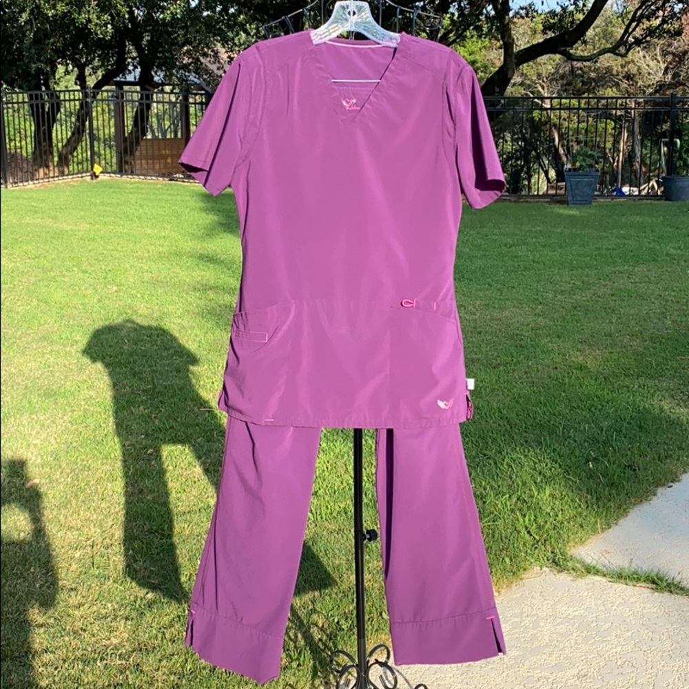 Smitten eggplant colored scrubs